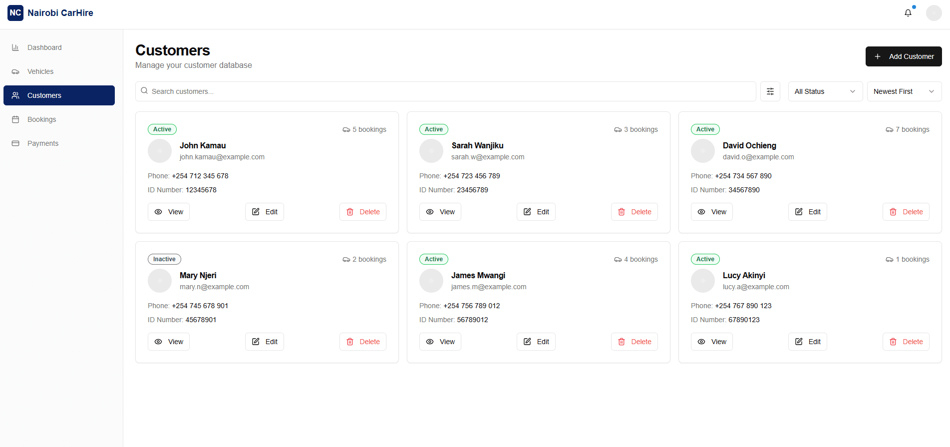 Nairobi Car Hire Management System preview 2