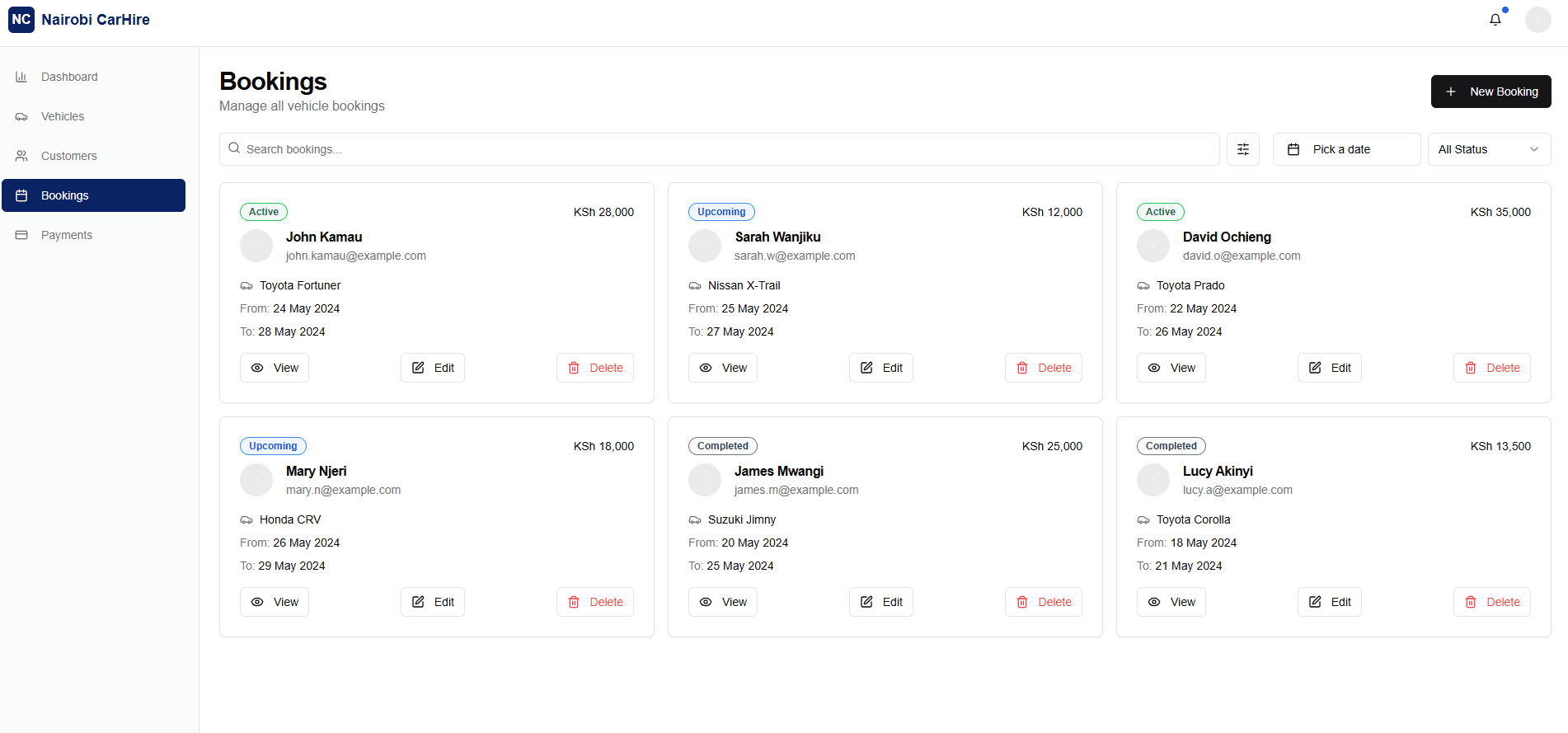 Nairobi Car Hire Management System preview 3