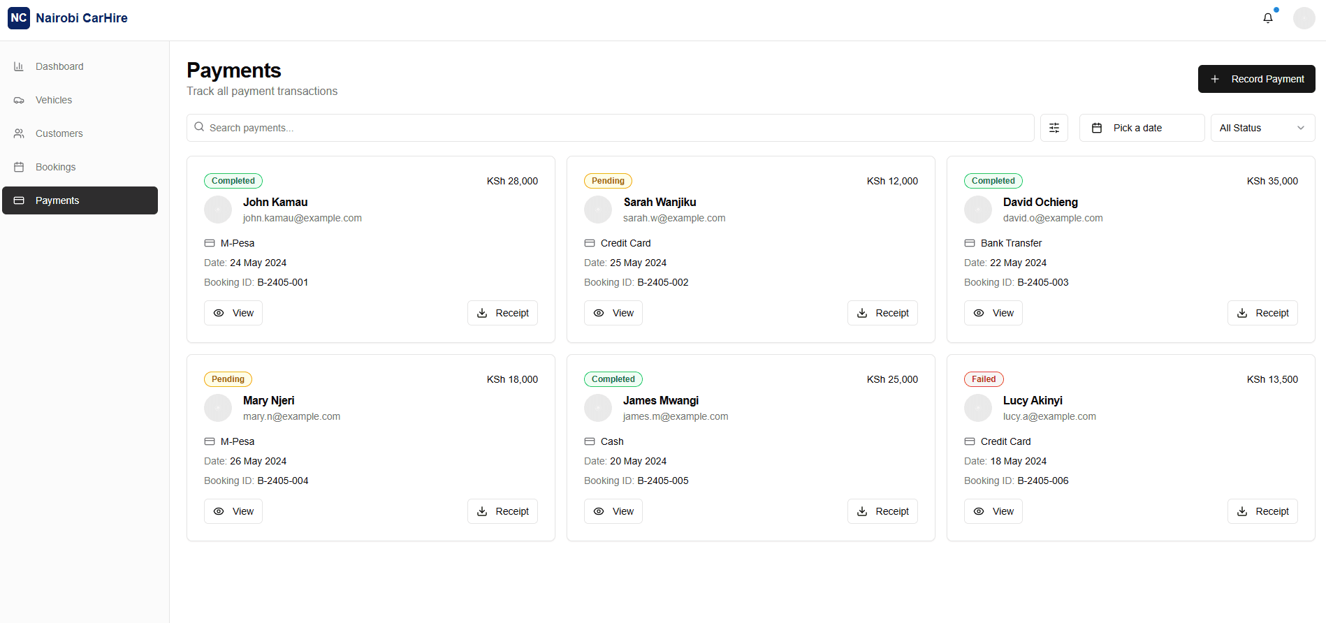 Nairobi Car Hire Management System preview 4